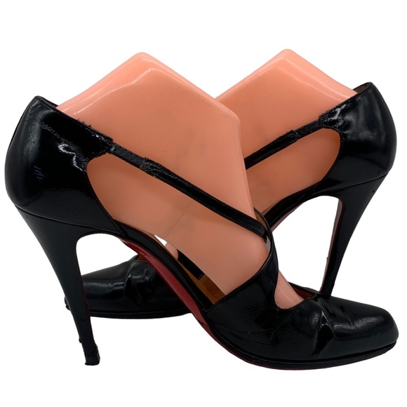 Christian Louboutin Shoes - Christian Louboutin Triclo 100mm Black Patent Leather Heels Sz 39.5